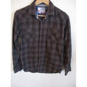 Jam Session Cotton Flannel Western Shirt Small Slim Snap Front